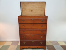 Load image into Gallery viewer, Antique English Lift Top Blanket Chest Over Drawers
