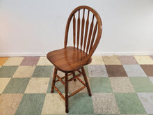 Load image into Gallery viewer, Vintage Oak Arrow Back Swivel Barstool