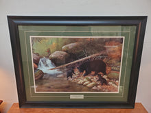 Load image into Gallery viewer, A Good Catch - Print In Frame By Hayden Lambson - Bear With Cubs