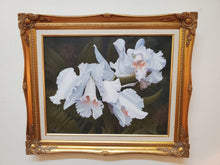 Load image into Gallery viewer, Framed Oil On Canvas Painting - White Orchid Flower By G.D. Lloyd