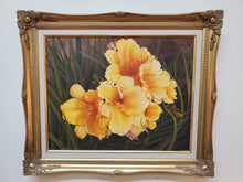 Load image into Gallery viewer, Framed Oil On Canvas Painting - Yellow Day Lily Flower By G.D. Lloyd