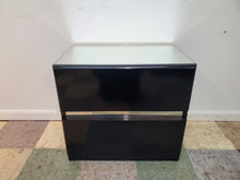 Load image into Gallery viewer, Vintage Post Modern Lane Black Lacquer 2 Drawer Nightstand