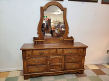 Load image into Gallery viewer, Vintage Triple Dresser With Mirror By Dixie Furniture - 8 Drawers