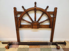 Load image into Gallery viewer, Vintage Ship Ahoy Pine Twin Size Bed - Ship Wheel Headboard With Metal Frame Ship Ahoy By Young Hinkle