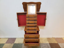 Load image into Gallery viewer, Oak Jewelry Armoire