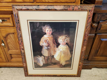 Load image into Gallery viewer, Vintage Two Little Sisters Print In Frame