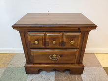 Load image into Gallery viewer, Vintage Pine Two Drawer Nightstand