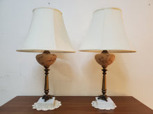Load image into Gallery viewer, Pair Vintage Table Lamps With Marble Base