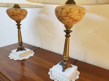 Load image into Gallery viewer, Pair Vintage Table Lamps With Marble Base