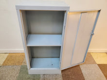 Load image into Gallery viewer, Vintage White Metal Storage Cabinet With 2 Shelves