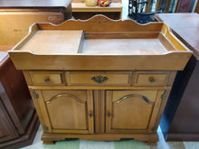 Load image into Gallery viewer, Vintage Maple Dry Sink Cabinet With Copper Insert By Bassett Furniture