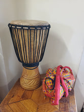 Load image into Gallery viewer, Vintage African Djembe Drum With Bag