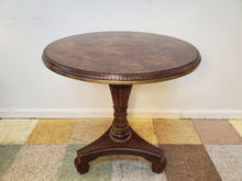Load image into Gallery viewer, Vintage Round Burl Wood Pedestal Base Accent Table
