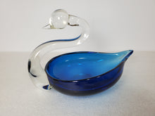 Load image into Gallery viewer, Vintage Cobalt Blue Glass Swan Dish