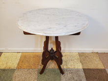 Load image into Gallery viewer, Victorian Marble Top Parlor Table - Oval