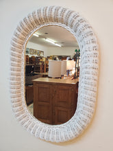 Load image into Gallery viewer, White Wicker Wall Mirror