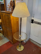 Load image into Gallery viewer, Vintage Brass Floor Lamp With Glass Table Top - 3 Way Switch