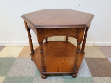 Load image into Gallery viewer, Vintage Oak Hexagon End Table