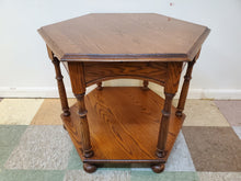 Load image into Gallery viewer, Vintage Oak Hexagon End Table