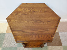 Load image into Gallery viewer, Vintage Oak Hexagon End Table