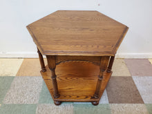 Load image into Gallery viewer, Vintage Oak Hexagon End Table