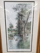 Load image into Gallery viewer, A Stony Brook Print In Frame - Painted By Geo H McCord Etched By Drescher