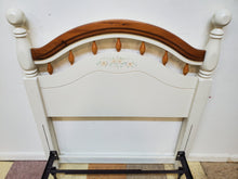 Load image into Gallery viewer, Vintage White Single Size Bed - Headboard With Metal Frame