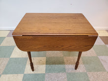 Load image into Gallery viewer, Antique Oak Drop Leaf Table With Turned Legs