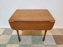 Load image into Gallery viewer, Antique Oak Drop Leaf Table With Turned Legs