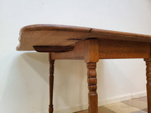 Load image into Gallery viewer, Antique Oak Drop Leaf Table With Turned Legs