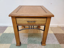 Load image into Gallery viewer, Vintage Oak End Table With Single Drawer