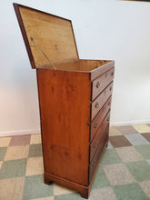 Load image into Gallery viewer, Antique English Lift Top Blanket Chest Over Drawers