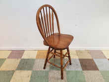Load image into Gallery viewer, Vintage Oak Arrow Back Swivel Barstool