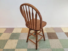 Load image into Gallery viewer, Vintage Oak Arrow Back Swivel Barstool