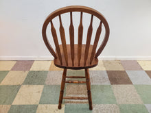 Load image into Gallery viewer, Vintage Oak Arrow Back Swivel Barstool