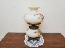 Load image into Gallery viewer, Large Vintage Hurricane Style Table Lamp - Hand Painted