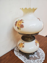 Load image into Gallery viewer, Large Vintage Hurricane Style Table Lamp - Hand Painted