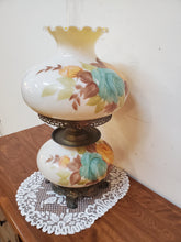 Load image into Gallery viewer, Large Vintage Hurricane Style Table Lamp - Hand Painted