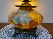 Load image into Gallery viewer, Large Vintage Hurricane Style Table Lamp - Hand Painted