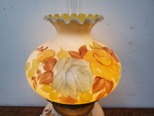 Load image into Gallery viewer, Large Vintage Hurricane Style Table Lamp - Hand Painted