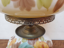 Load image into Gallery viewer, Large Vintage Hurricane Style Table Lamp - Hand Painted