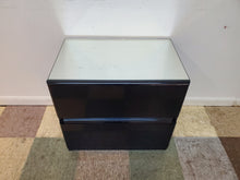 Load image into Gallery viewer, Vintage Post Modern Lane Black Lacquer 2 Drawer Nightstand