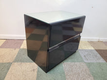 Load image into Gallery viewer, Vintage Post Modern Lane Black Lacquer 2 Drawer Nightstand
