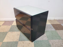 Load image into Gallery viewer, Vintage Post Modern Lane Black Lacquer 2 Drawer Nightstand