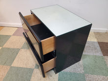 Load image into Gallery viewer, Vintage Post Modern Lane Black Lacquer 2 Drawer Nightstand