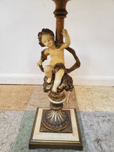 Load image into Gallery viewer, Vintage Cherub Marble Top Floor Lamp