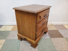 Load image into Gallery viewer, Vintage Oak 3 Drawer Nightstand