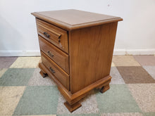 Load image into Gallery viewer, Vintage Oak 3 Drawer Nightstand