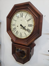 Load image into Gallery viewer, Vintage Tend Schoolhouse Mechanical Wall Clock With 351-020 Franz Hermie Movement - Germany - 8 Day