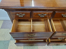 Load image into Gallery viewer, Vintage Cherry Triple Dresser With Mirror By Thomasville 12 Drawers